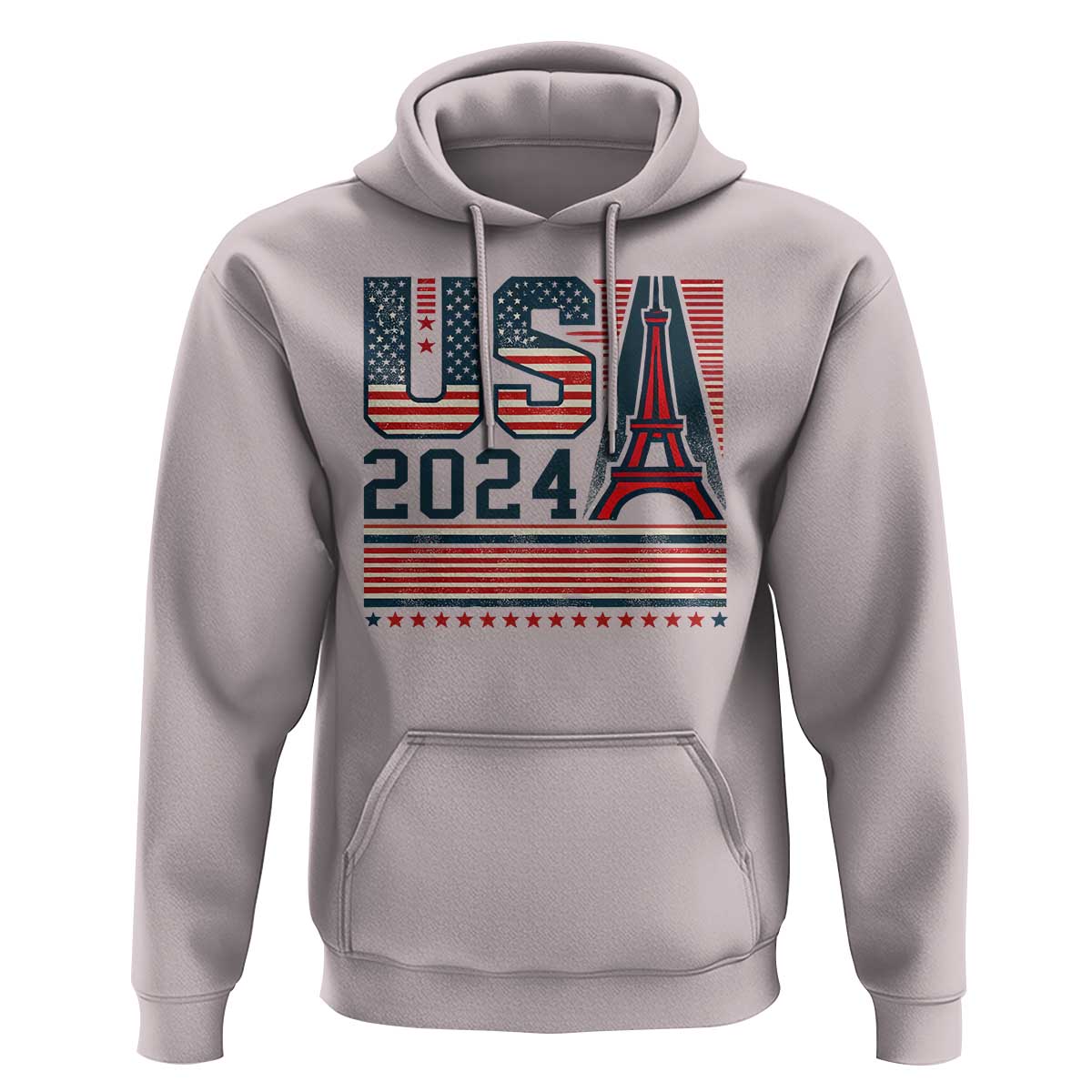 USA Eiffel Tower 2024 Hoodie Patriotic Sports Supporter Souvenir - Wonder Print Shop