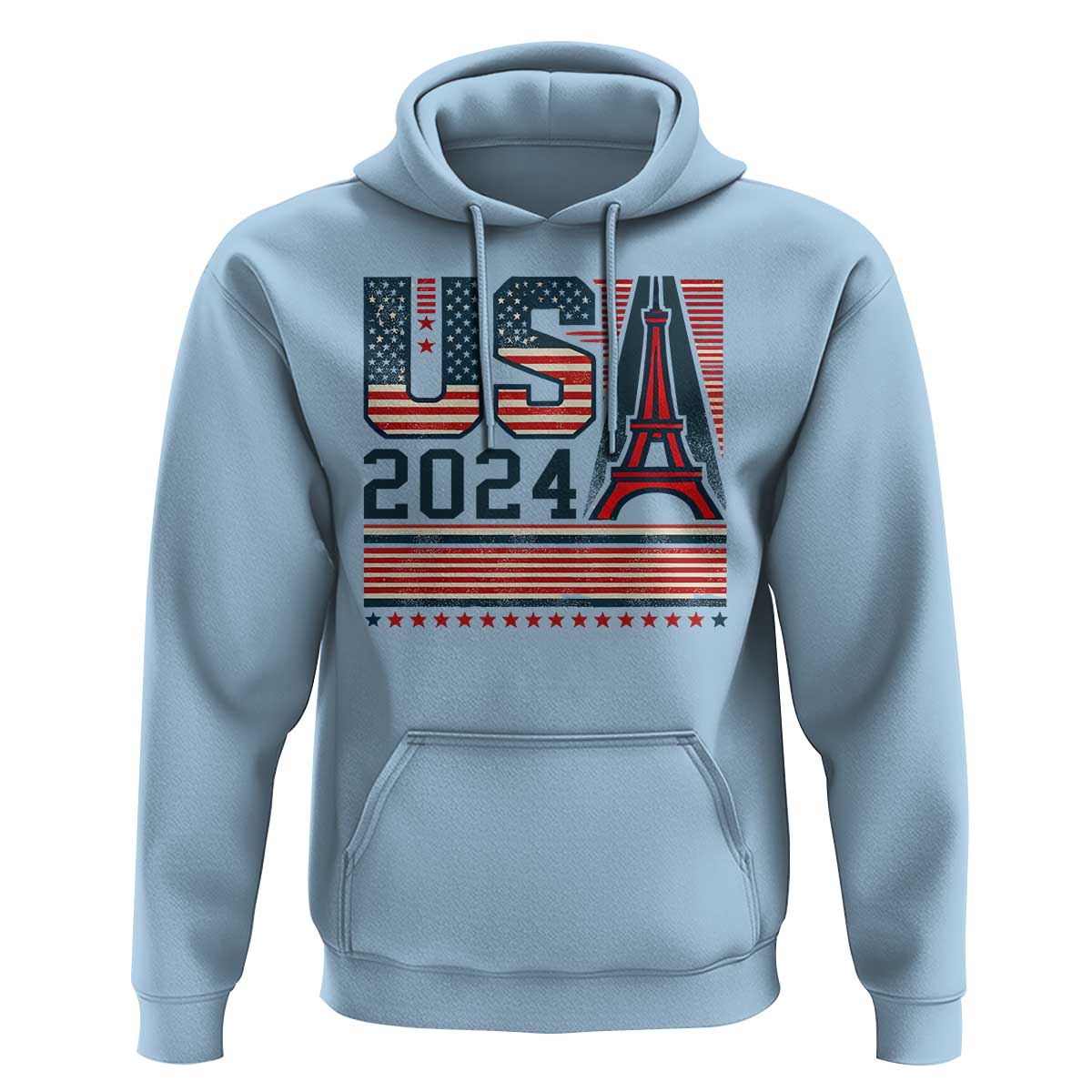 USA Eiffel Tower 2024 Hoodie Patriotic Sports Supporter Souvenir - Wonder Print Shop