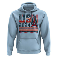 USA Eiffel Tower 2024 Hoodie Patriotic Sports Supporter Souvenir - Wonder Print Shop