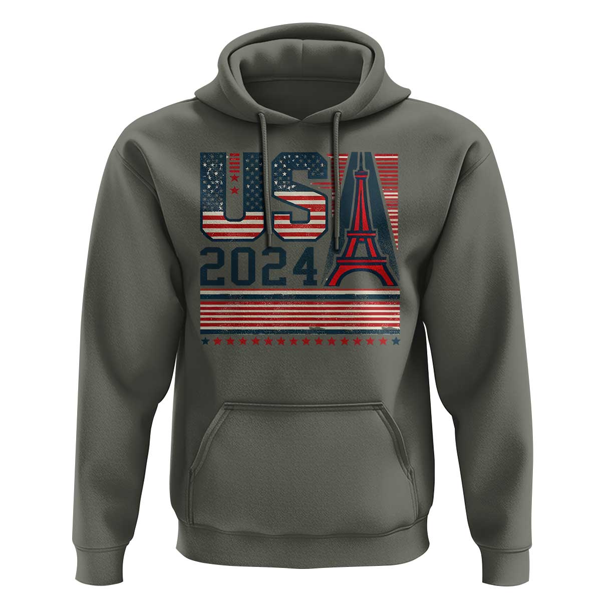 USA Eiffel Tower 2024 Hoodie Patriotic Sports Supporter Souvenir - Wonder Print Shop