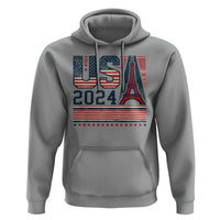 USA Eiffel Tower 2024 Hoodie Patriotic Sports Supporter Souvenir - Wonder Print Shop
