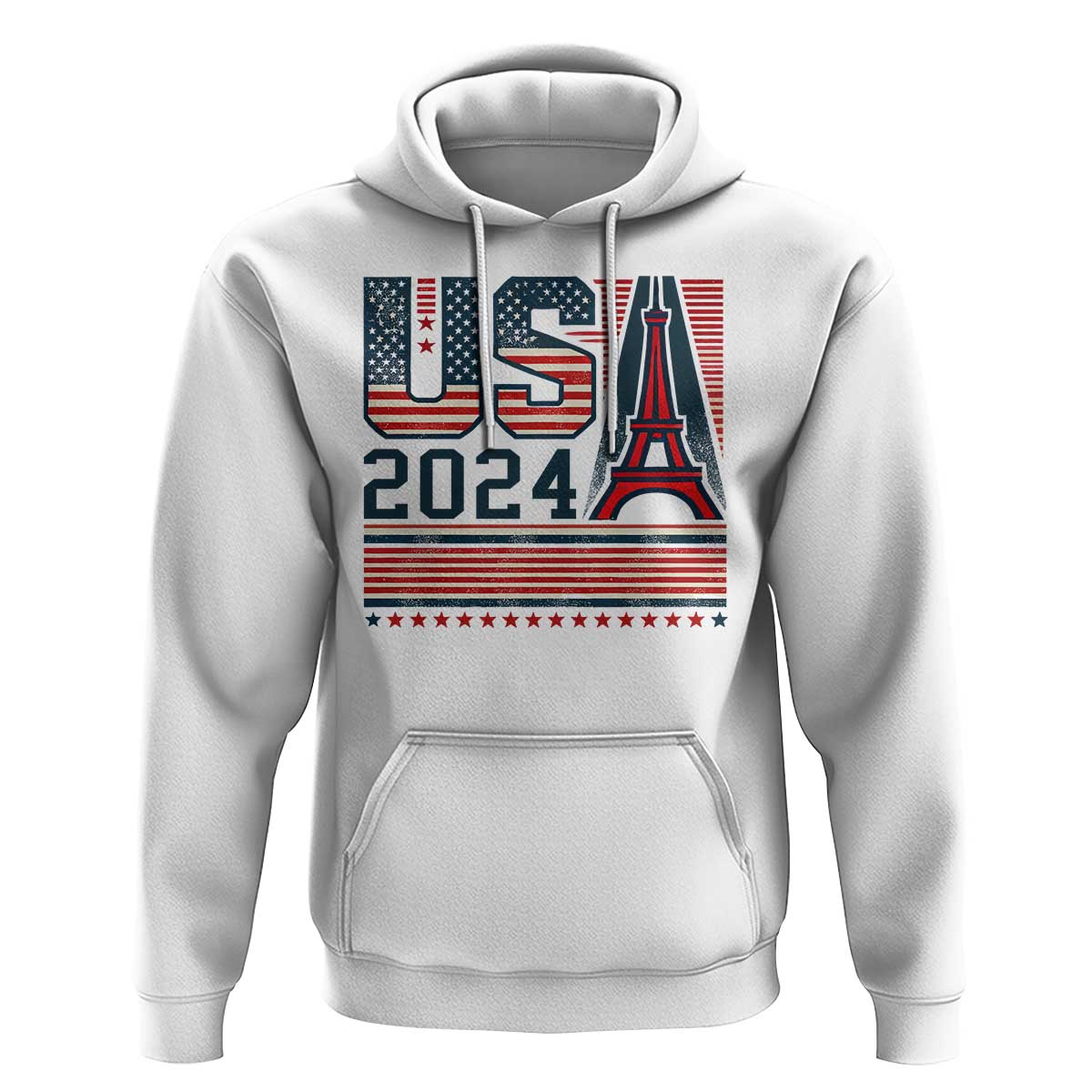 USA Eiffel Tower 2024 Hoodie Patriotic Sports Supporter Souvenir - Wonder Print Shop