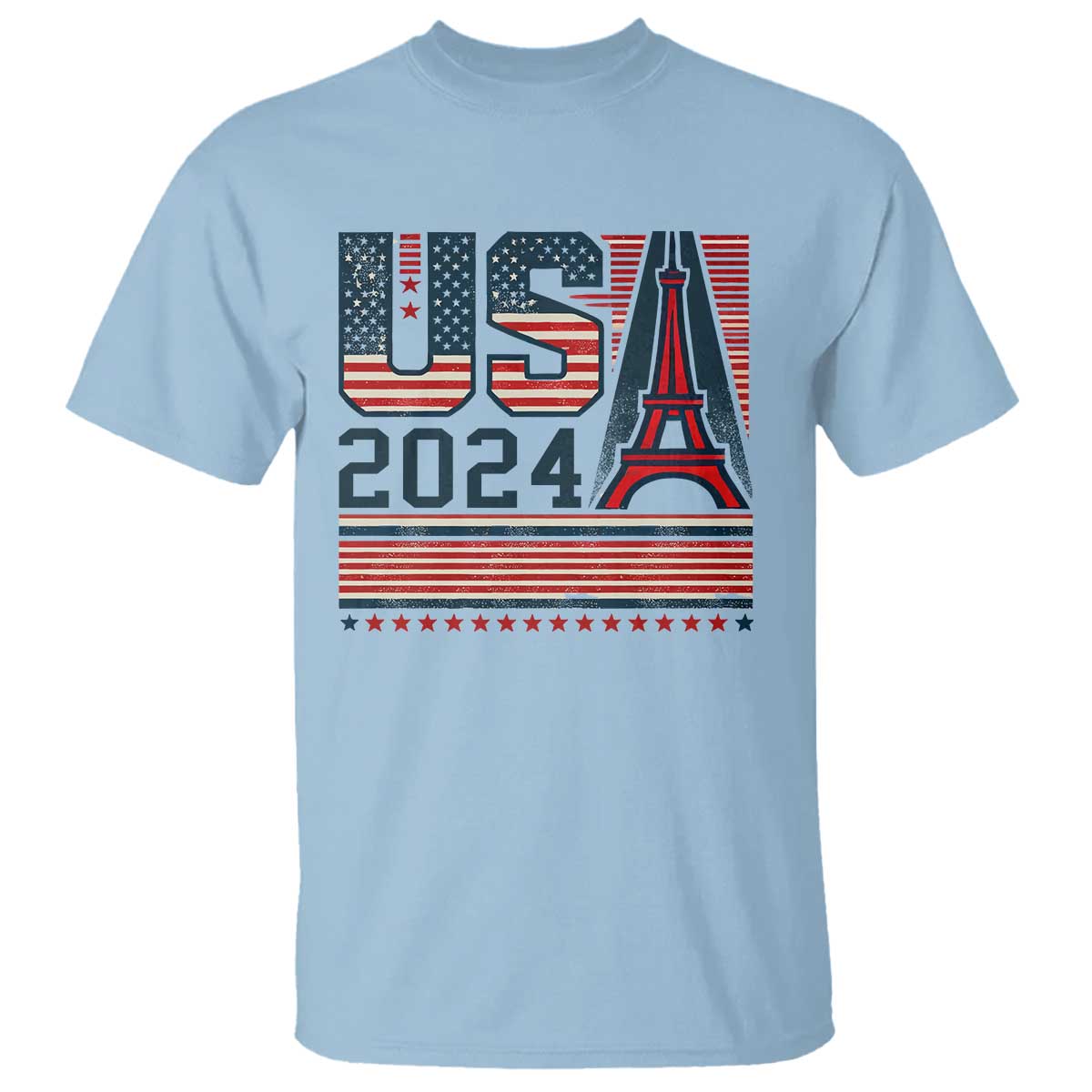 USA Eiffel Tower 2024 T Shirt Patriotic Sports Supporter Souvenir - Wonder Print Shop