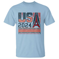 USA Eiffel Tower 2024 T Shirt Patriotic Sports Supporter Souvenir - Wonder Print Shop