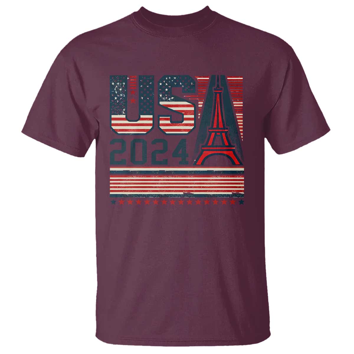 USA Eiffel Tower 2024 T Shirt Patriotic Sports Supporter Souvenir - Wonder Print Shop