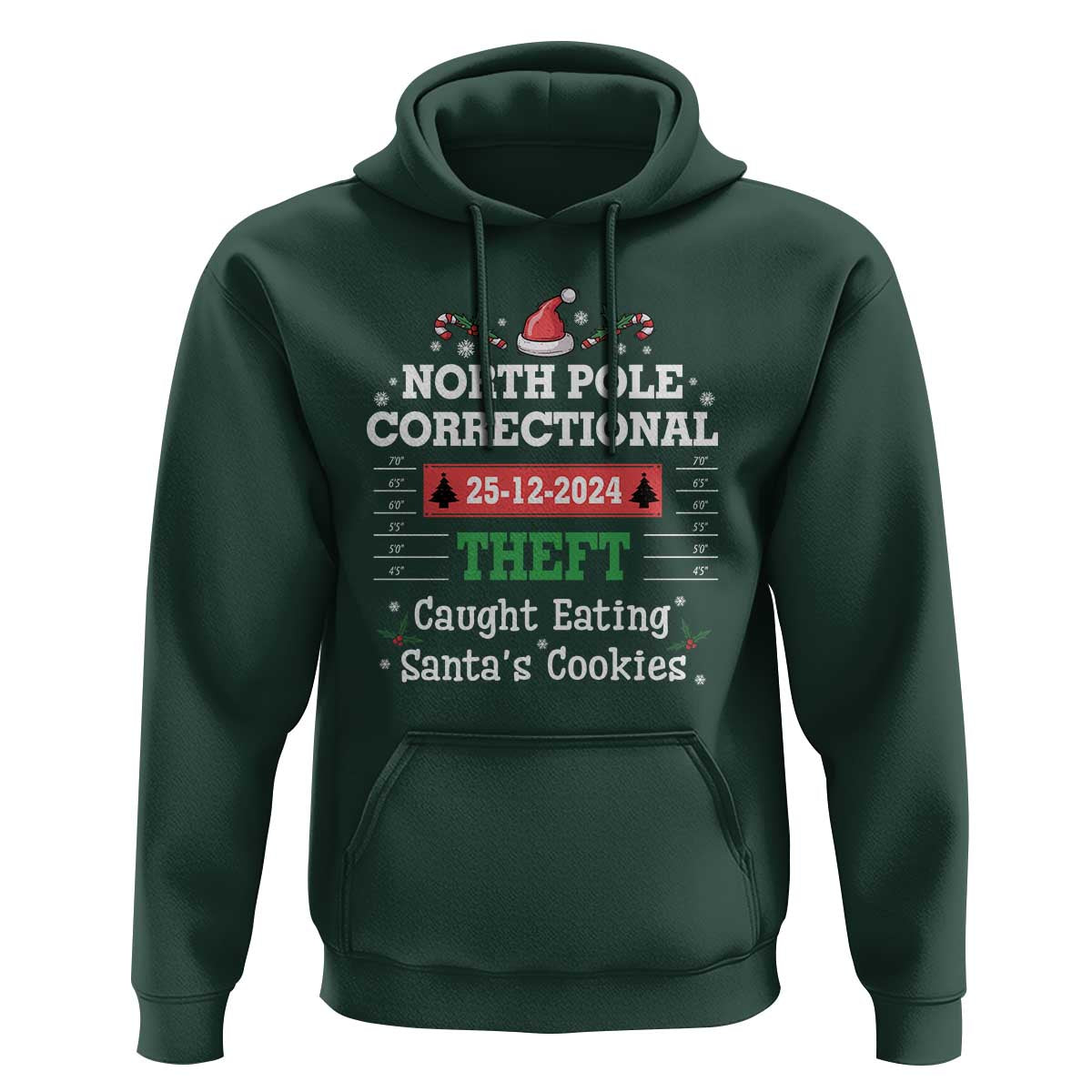 Funny Christmas Family Matching Hoodie North Pole Correctional Theft