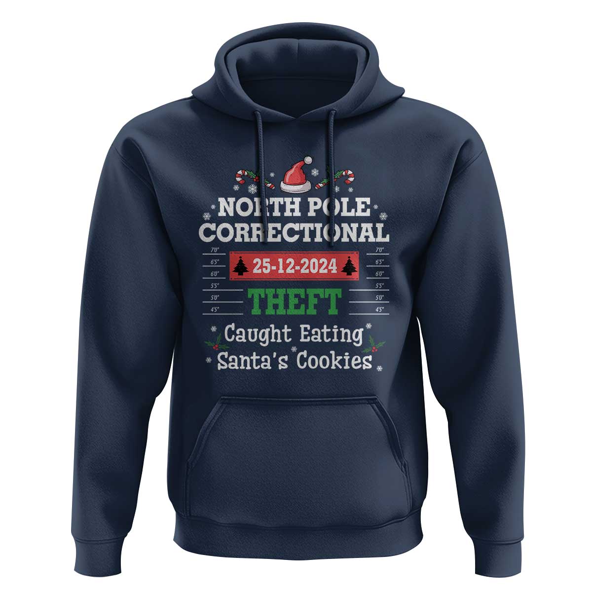 Funny Christmas Family Matching Hoodie North Pole Correctional Theft