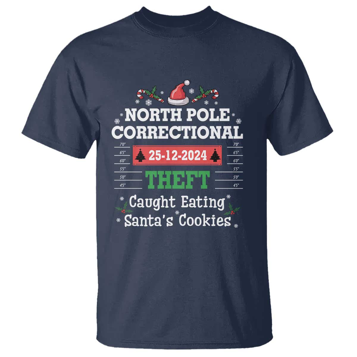 Funny Christmas Family Matching T Shirt North Pole Correctional Theft - Wonder Print Shop