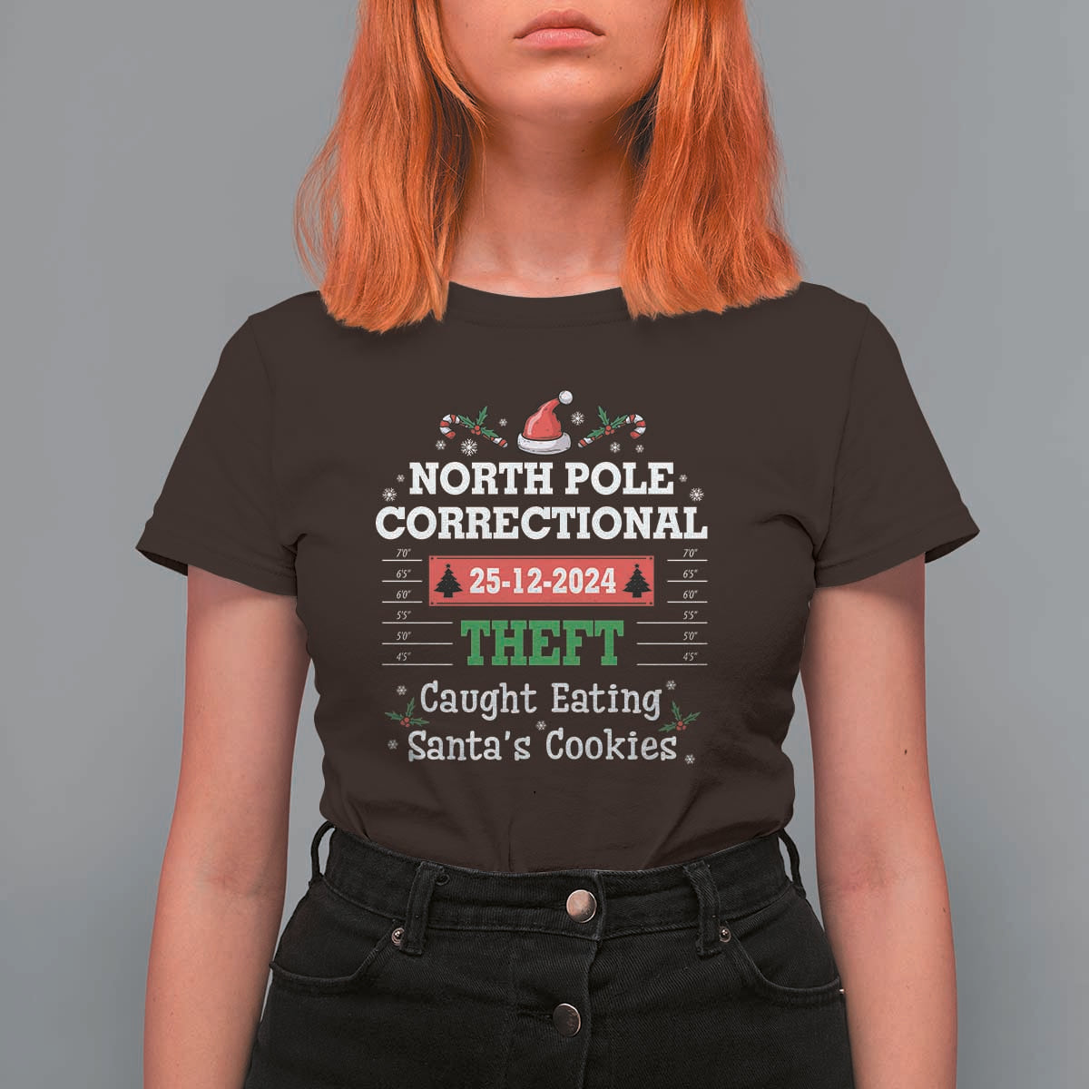 Funny Christmas Family Matching T Shirt For Women North Pole Correctional Theft - Wonder Print Shop