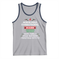 Funny Christmas Family Matching Tank Top North Pole Correctional Disturbing The Peace