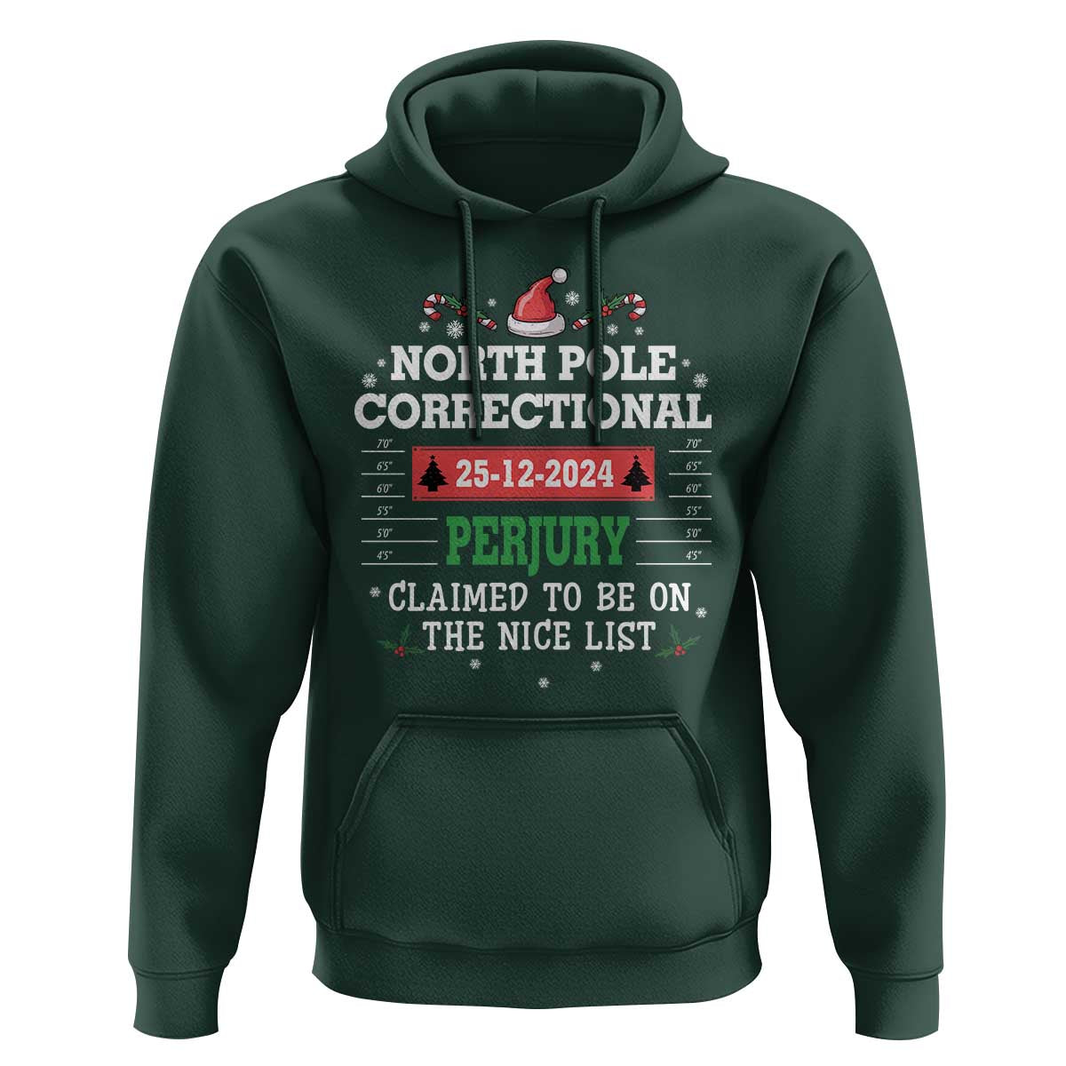 Funny Christmas Family Matching Hoodie North Pole Correctional Perjury