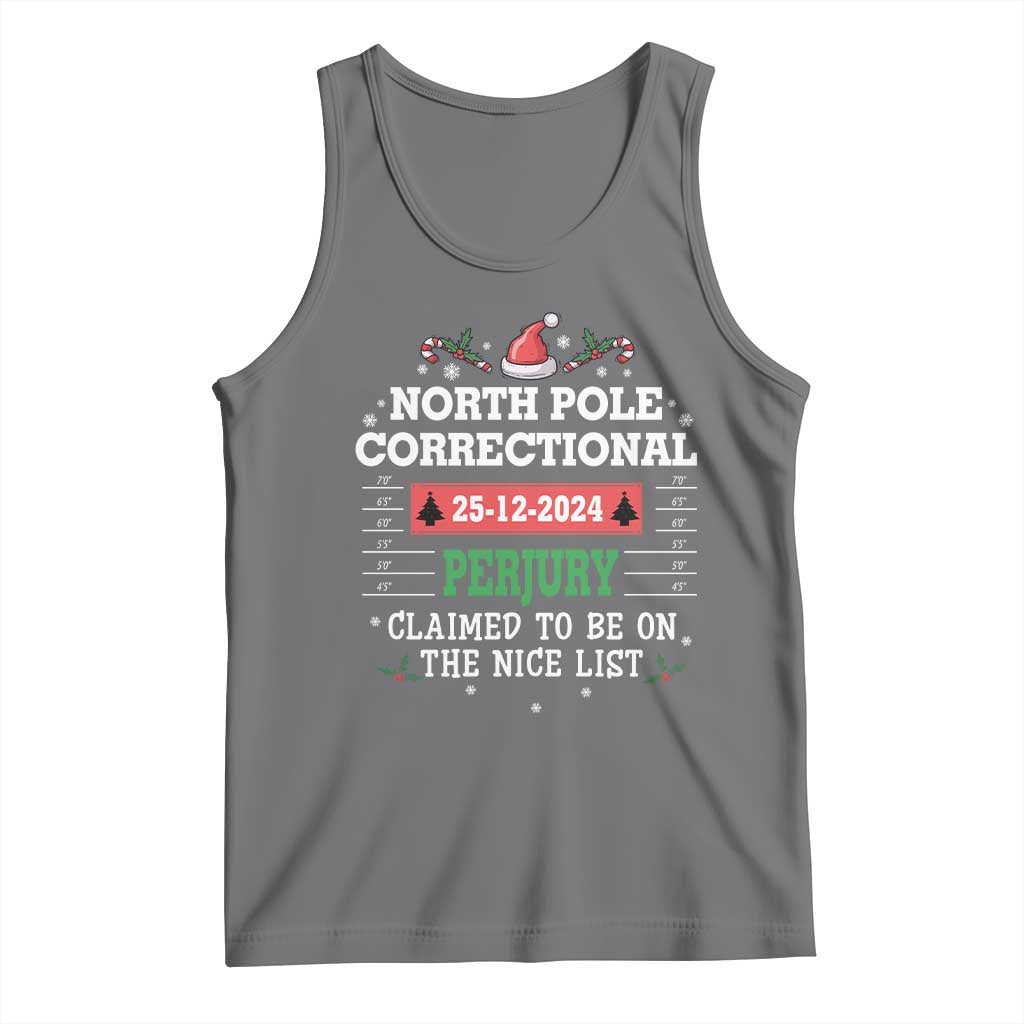Funny Christmas Family Matching Tank Top North Pole Correctional Perjury