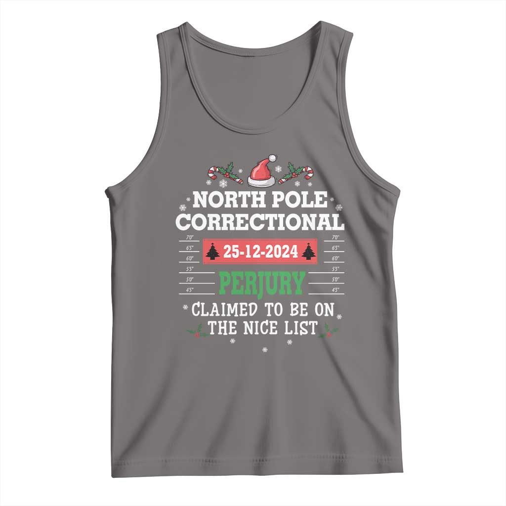 Funny Christmas Family Matching Tank Top North Pole Correctional Perjury