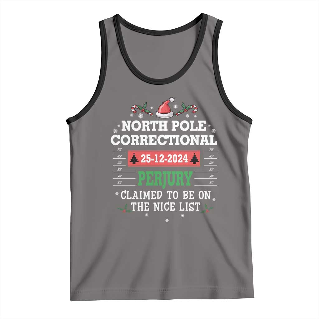 Funny Christmas Family Matching Tank Top North Pole Correctional Perjury
