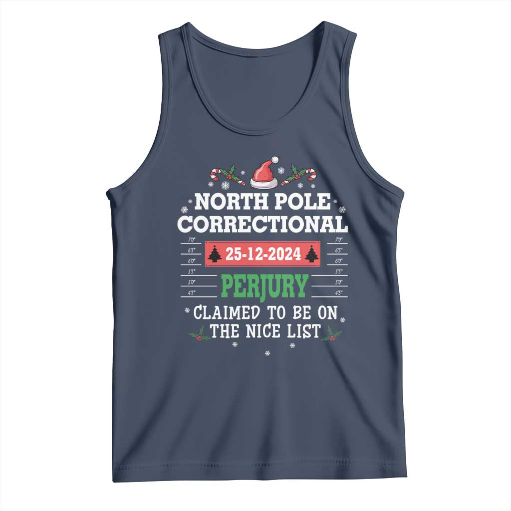 Funny Christmas Family Matching Tank Top North Pole Correctional Perjury