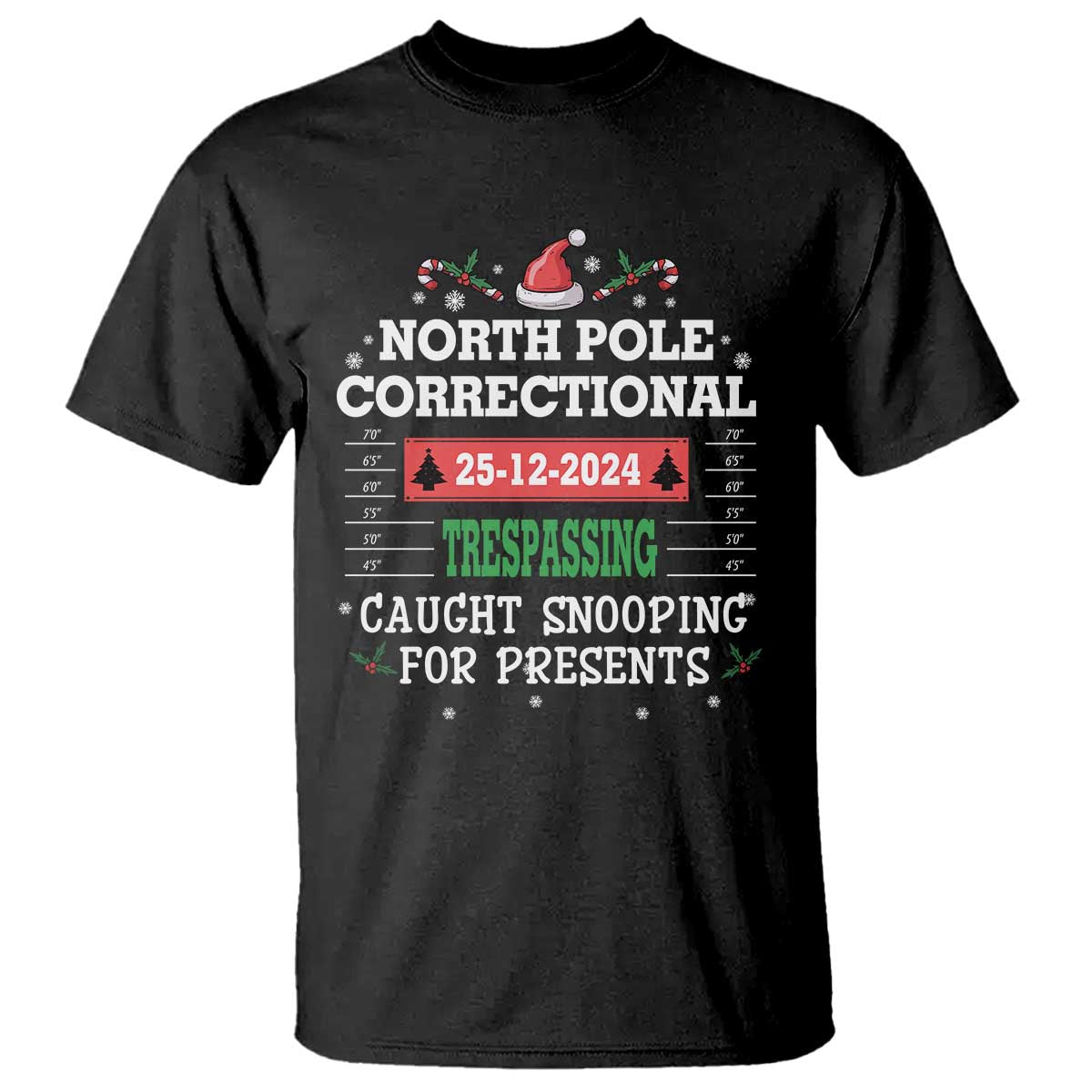 Funny Christmas Family Matching T Shirt North Pole Correctional Trespassing - Wonder Print Shop