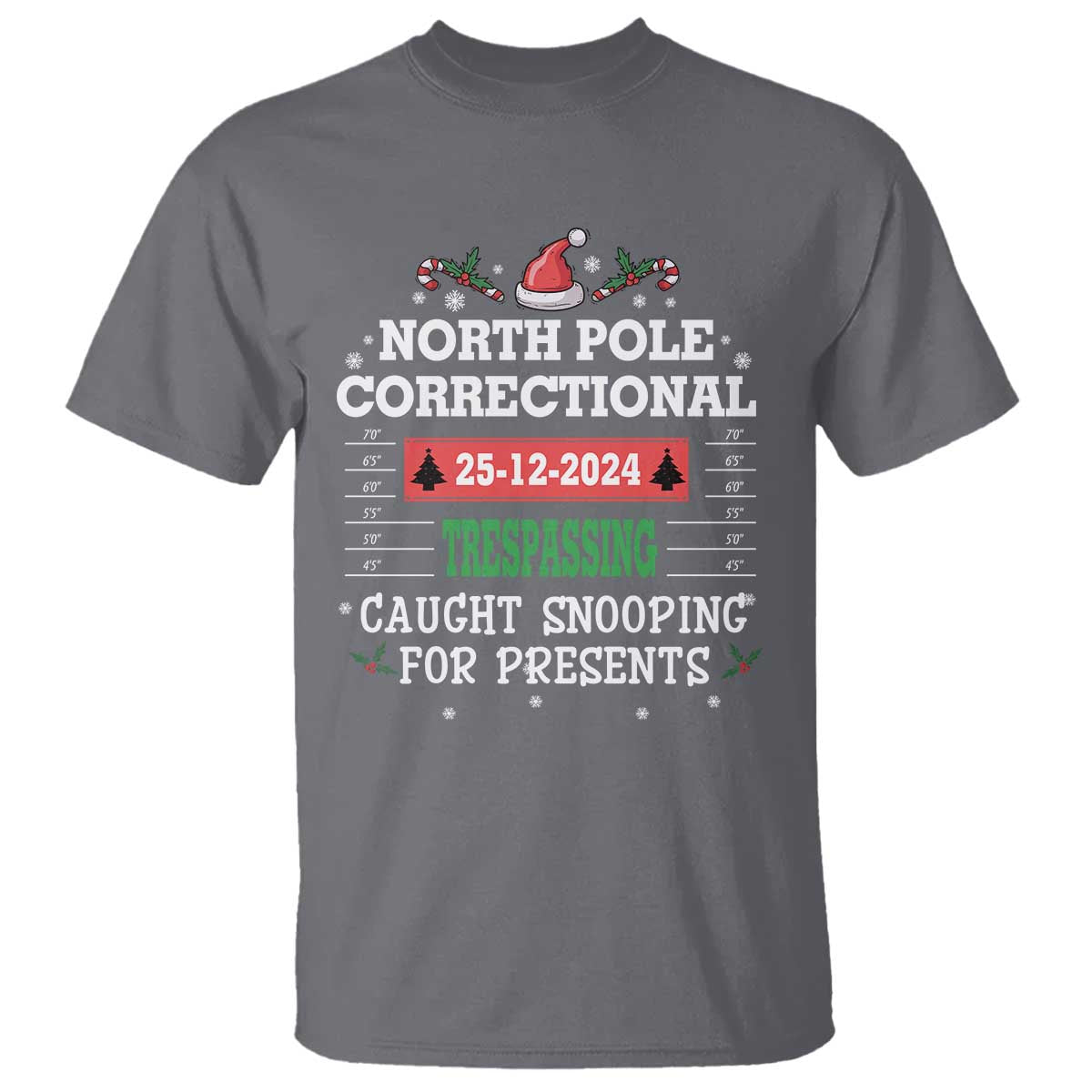 Funny Christmas Family Matching T Shirt North Pole Correctional Trespassing - Wonder Print Shop