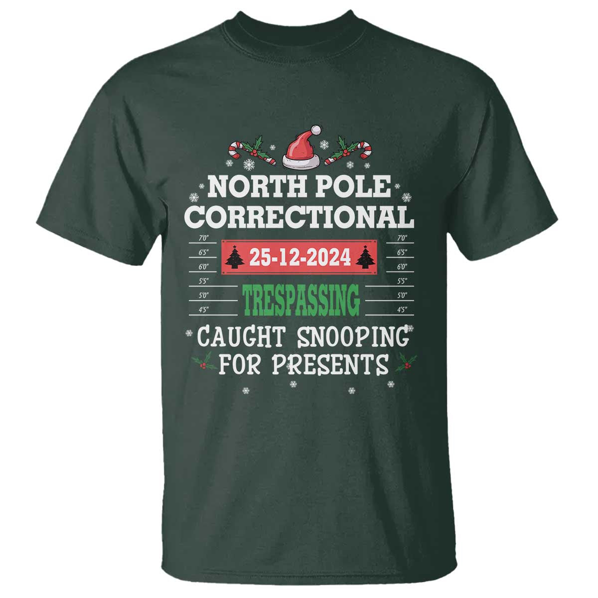 Funny Christmas Family Matching T Shirt North Pole Correctional Trespassing - Wonder Print Shop