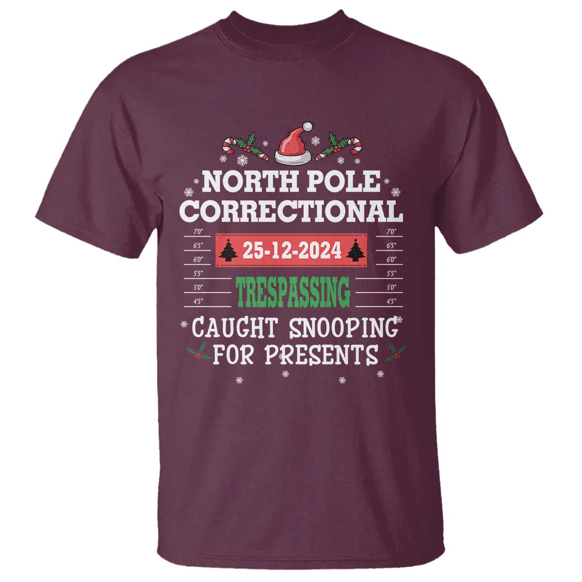 Funny Christmas Family Matching T Shirt North Pole Correctional Trespassing - Wonder Print Shop