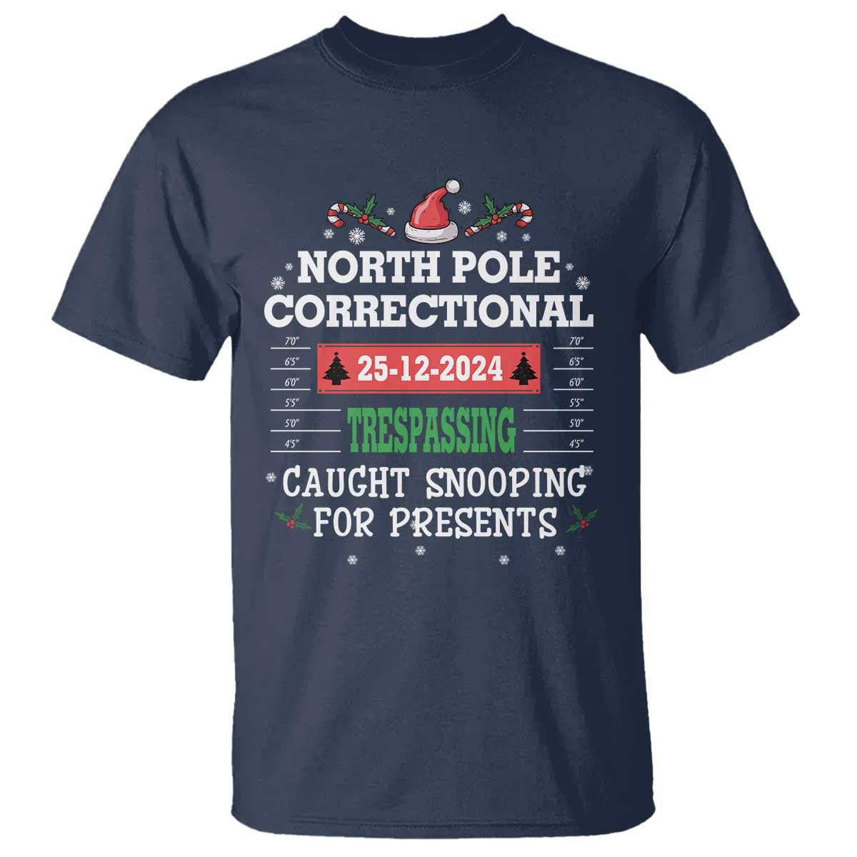 Funny Christmas Family Matching T Shirt North Pole Correctional Trespassing - Wonder Print Shop