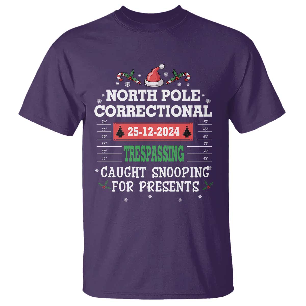 Funny Christmas Family Matching T Shirt North Pole Correctional Trespassing - Wonder Print Shop
