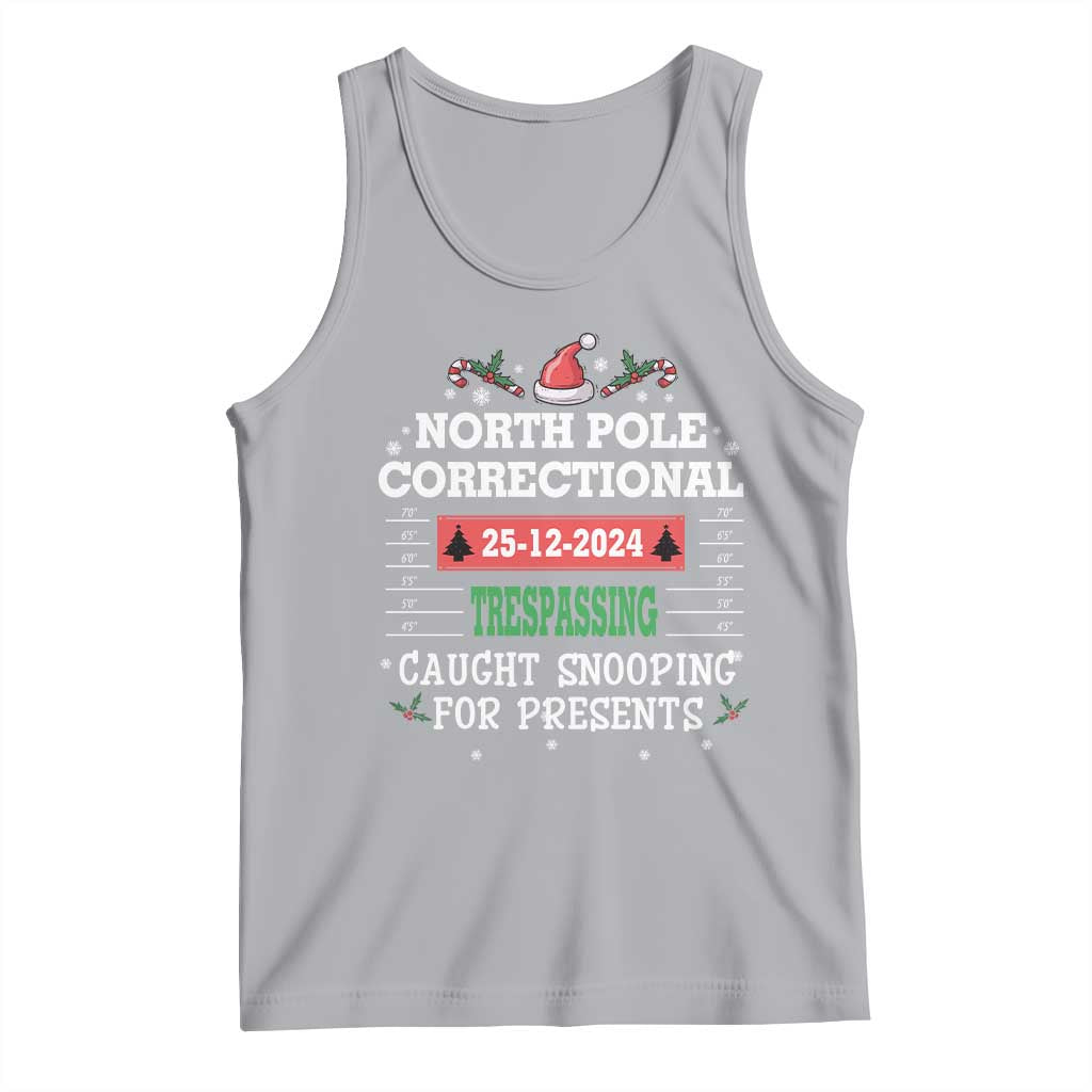 Funny Christmas Family Matching Tank Top North Pole Correctional Trespassing