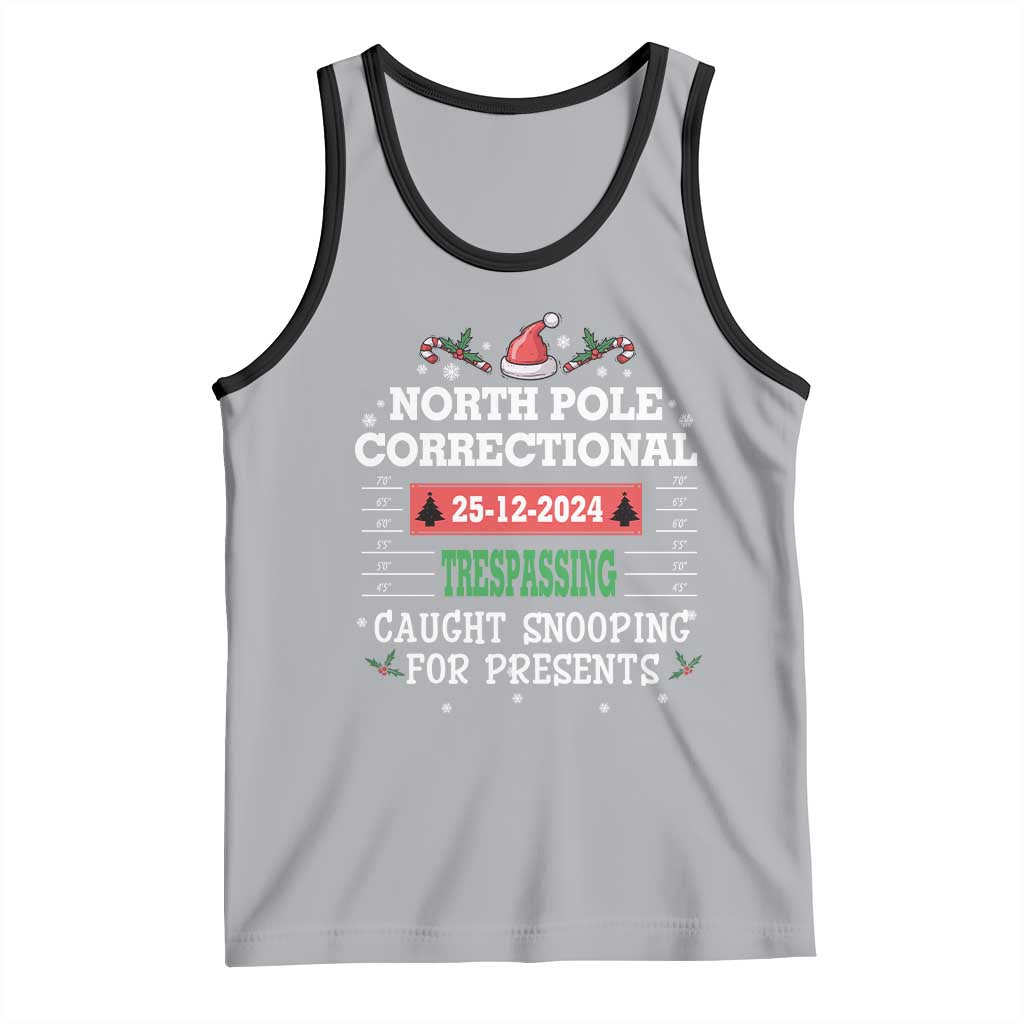 Funny Christmas Family Matching Tank Top North Pole Correctional Trespassing