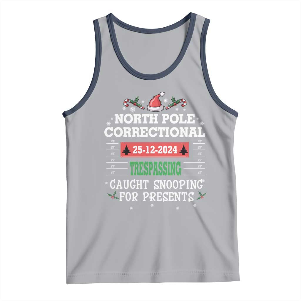 Funny Christmas Family Matching Tank Top North Pole Correctional Trespassing