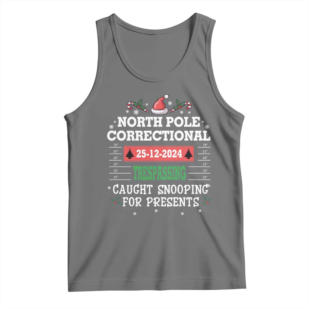 Funny Christmas Family Matching Tank Top North Pole Correctional Trespassing