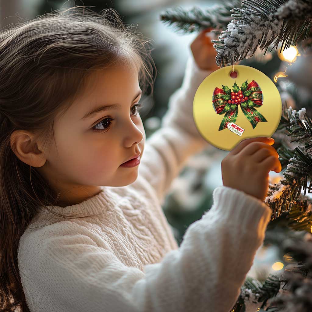 Funny Christmas Bow Present Costume Christmas Ornament - Wonder Print Shop