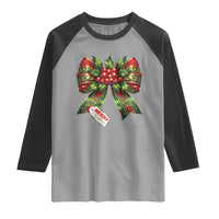 Funny Christmas Bow Present Costume Raglan Shirt