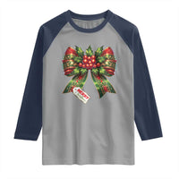 Funny Christmas Bow Present Costume Raglan Shirt