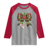 Funny Christmas Bow Present Costume Raglan Shirt