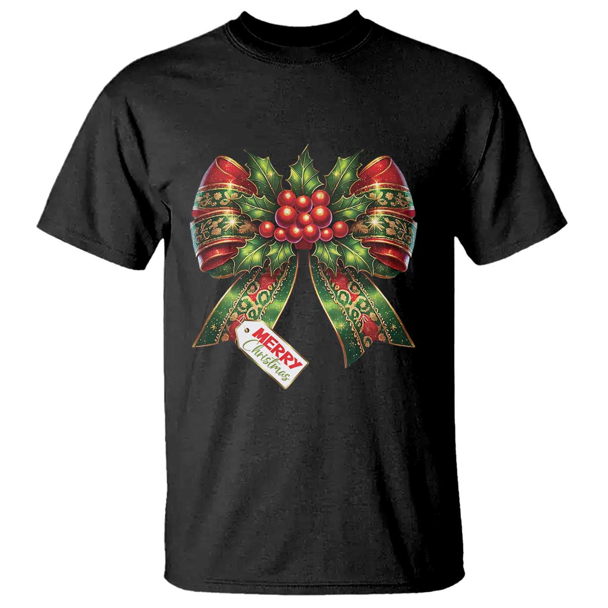 Funny Christmas Bow Present Costume T Shirt - Wonder Print Shop