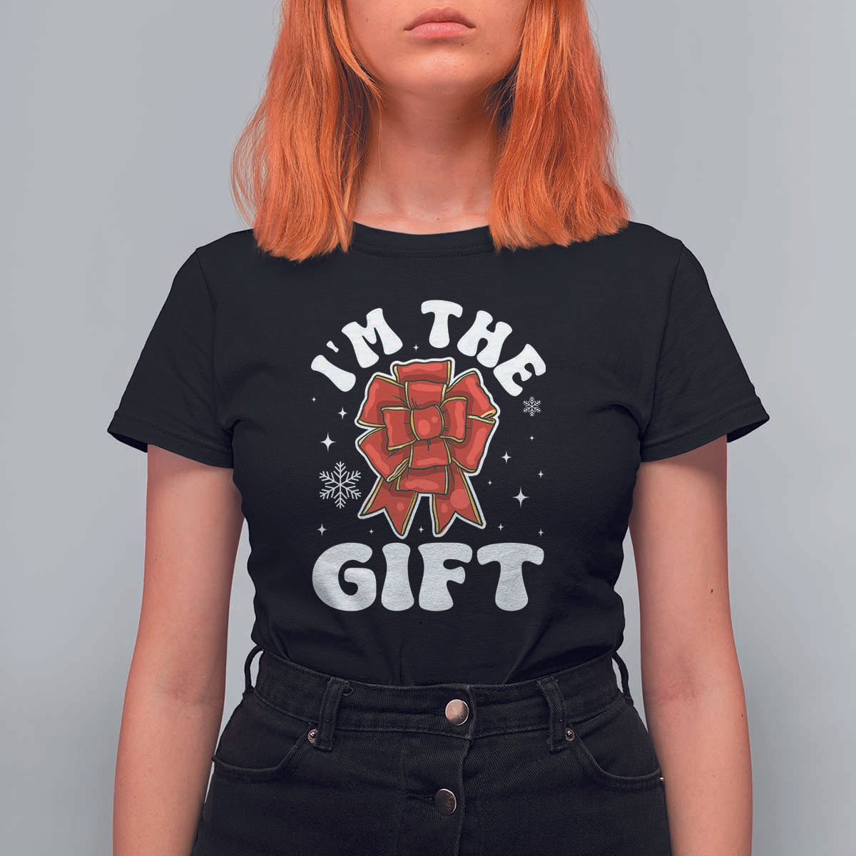 Funny Christmas Present Costume T Shirt For Women I Am The Gift - Wonder Print Shop