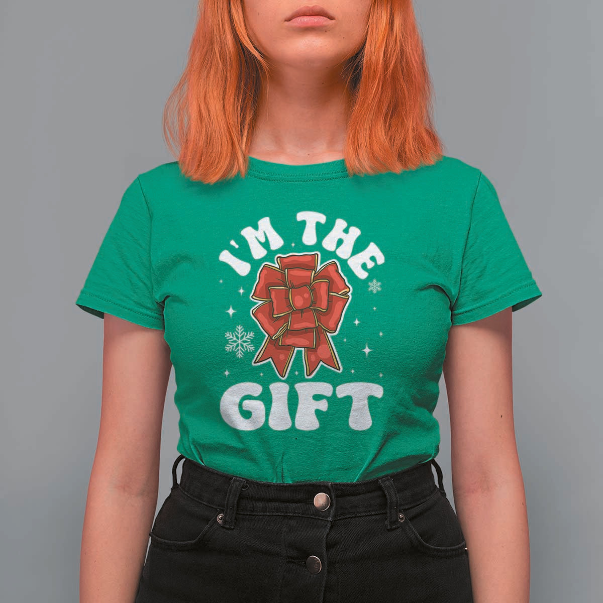Funny Christmas Present Costume T Shirt For Women I Am The Gift - Wonder Print Shop