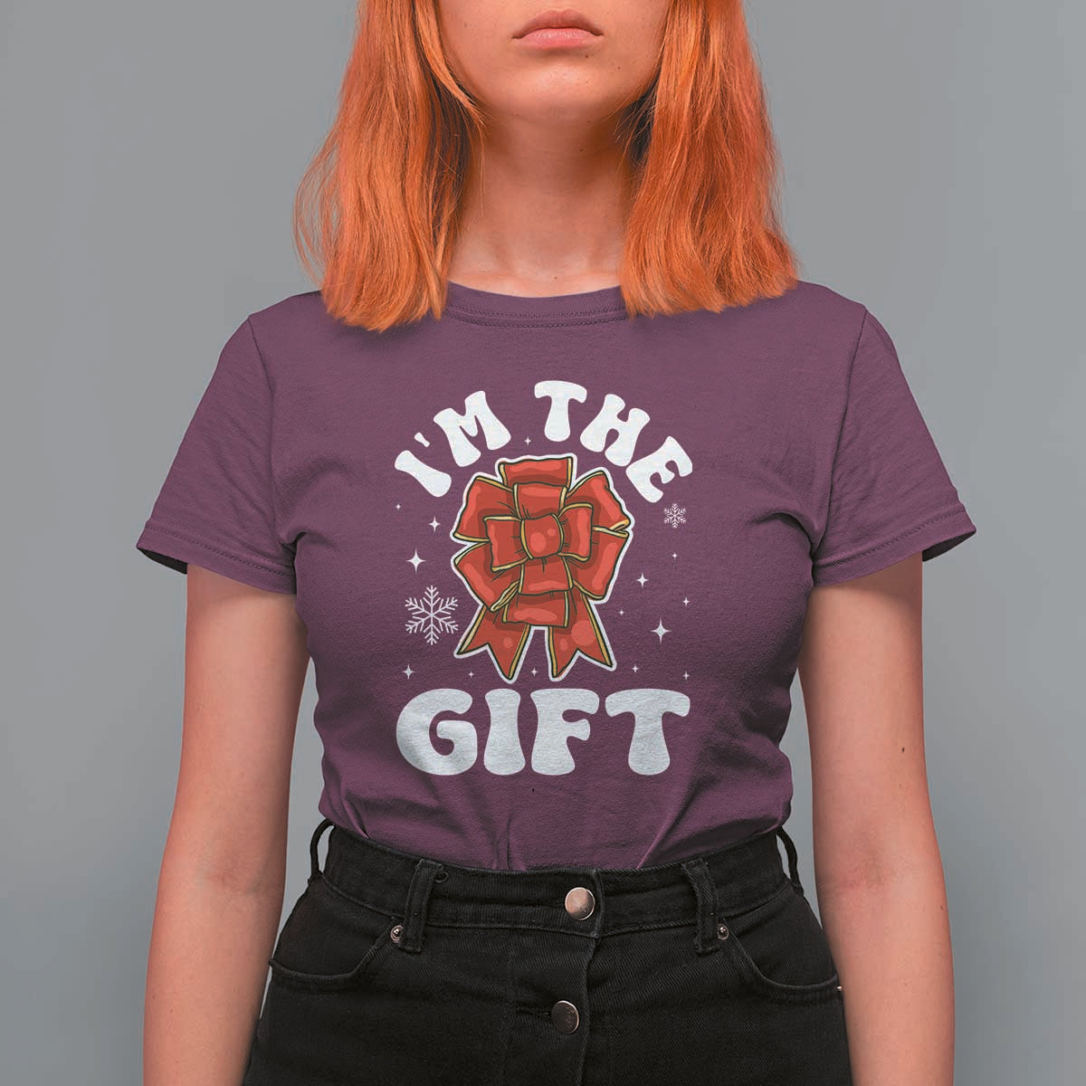 Funny Christmas Present Costume T Shirt For Women I Am The Gift - Wonder Print Shop