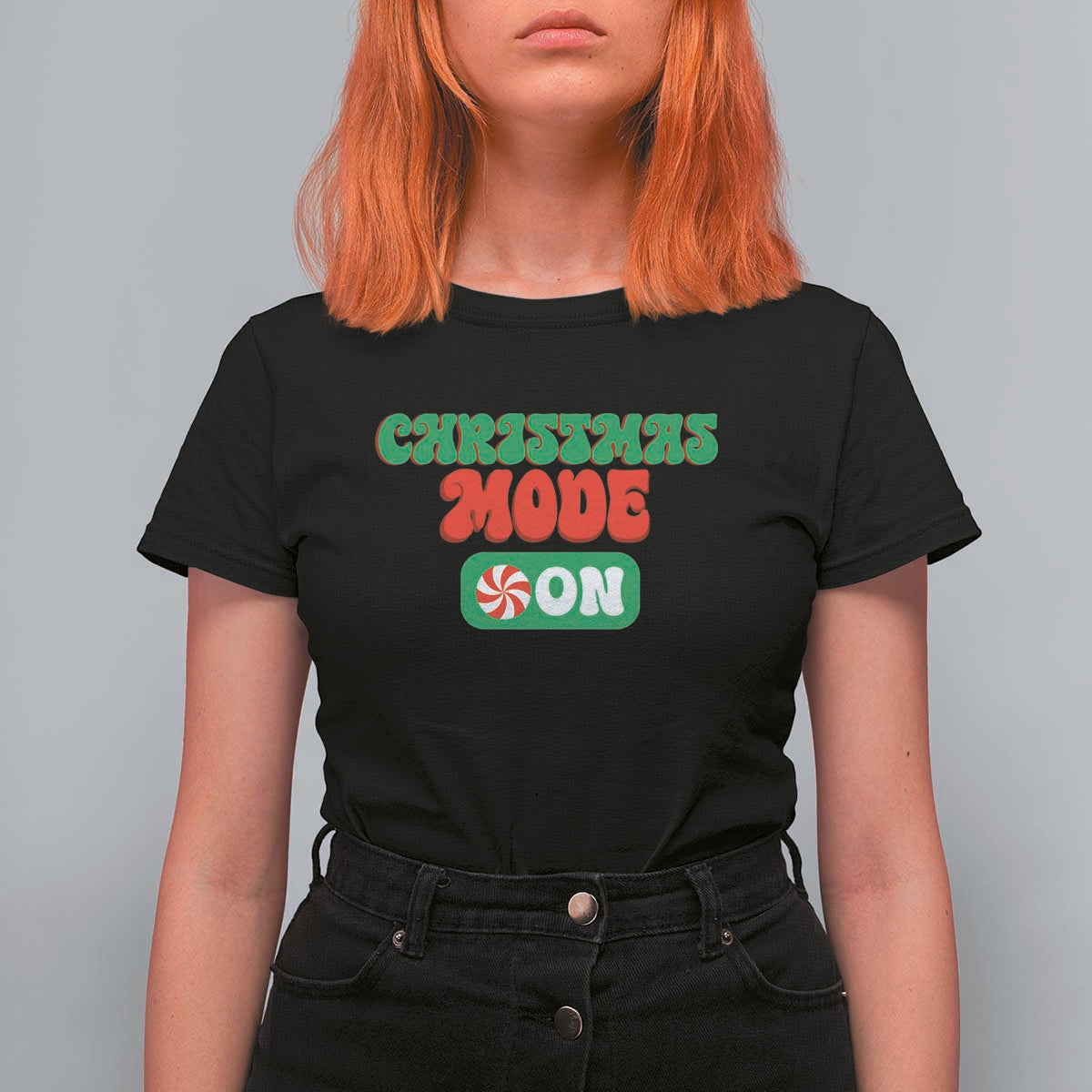 Funny Christmas Mode On T Shirt For Women - Wonder Print Shop