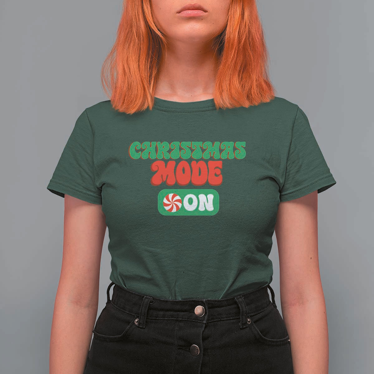 Funny Christmas Mode On T Shirt For Women - Wonder Print Shop