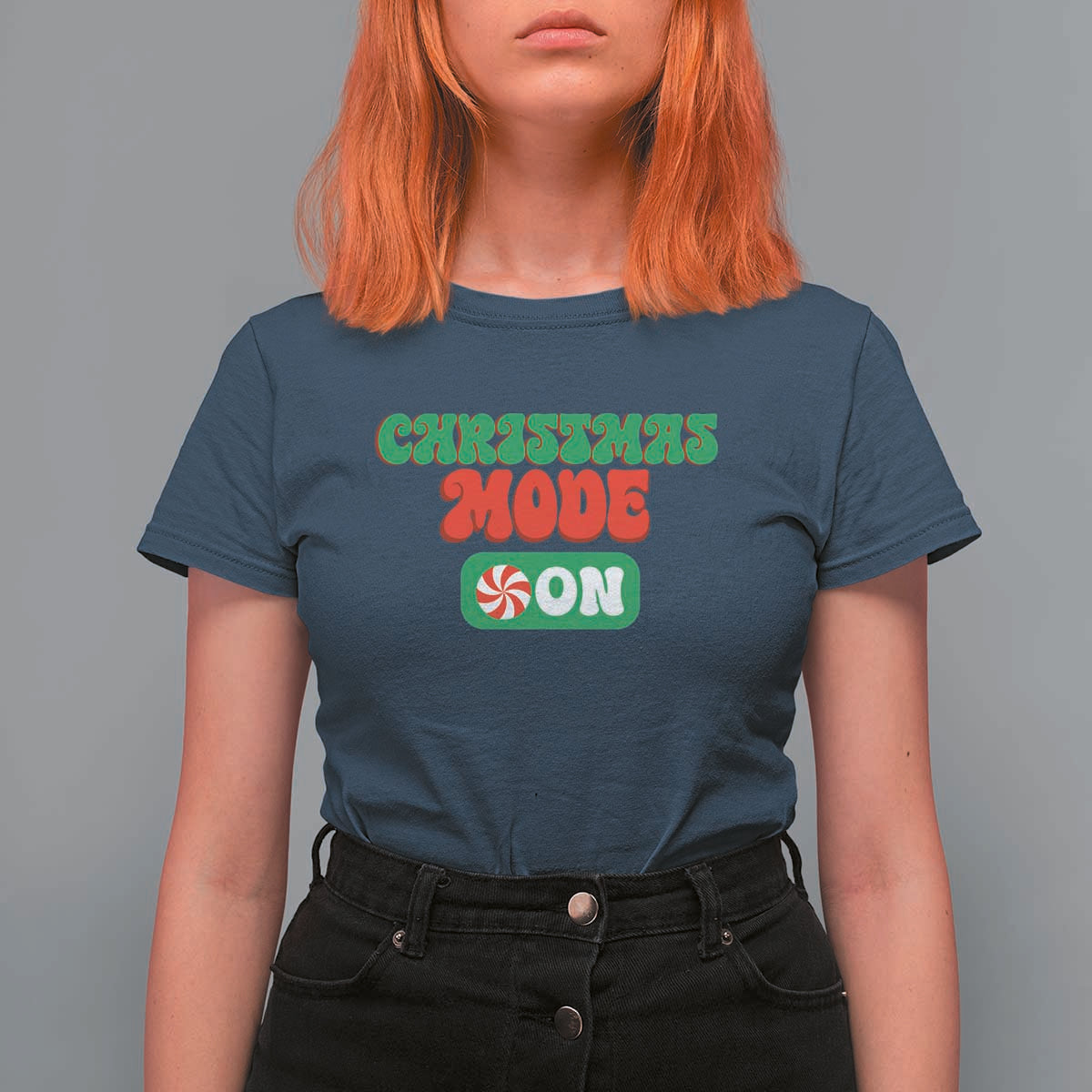 Funny Christmas Mode On T Shirt For Women - Wonder Print Shop