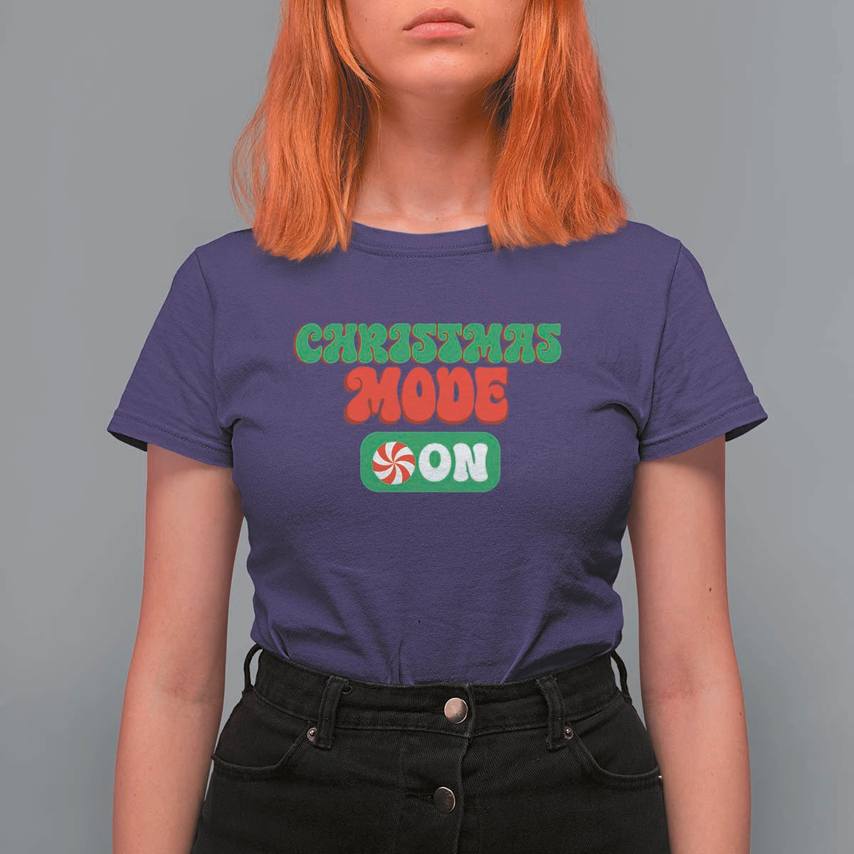 Funny Christmas Mode On T Shirt For Women - Wonder Print Shop