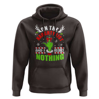 Funny Christmas Hoodie On The List Of Naughty And I Regret Nothing