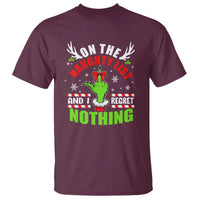 Funny Christmas T Shirt On The List Of Naughty And I Regret Nothing - Wonder Print Shop