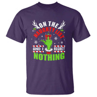 Funny Christmas T Shirt On The List Of Naughty And I Regret Nothing - Wonder Print Shop