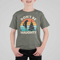 Funny Xmas T Shirt For Kid Don't Be Naughty Dog Peeing Christmas Tree - Wonder Print Shop