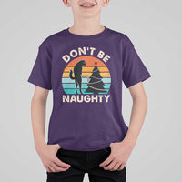 Funny Xmas T Shirt For Kid Don't Be Naughty Dog Peeing Christmas Tree - Wonder Print Shop