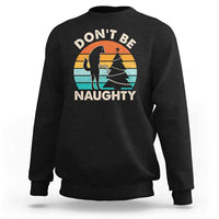 Funny Xmas Sweatshirt Don't Be Naughty Dog Peeing Christmas Tree - Wonder Print Shop