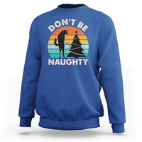 Funny Xmas Sweatshirt Don't Be Naughty Dog Peeing Christmas Tree - Wonder Print Shop