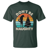 Funny Xmas T Shirt Don't Be Naughty Dog Peeing Christmas Tree - Wonder Print Shop