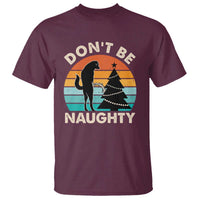 Funny Xmas T Shirt Don't Be Naughty Dog Peeing Christmas Tree - Wonder Print Shop
